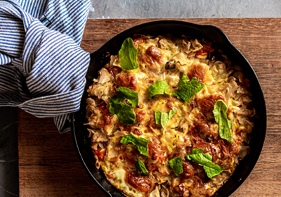 QUICHE DE ATUM E LEGUMES SEM BASE